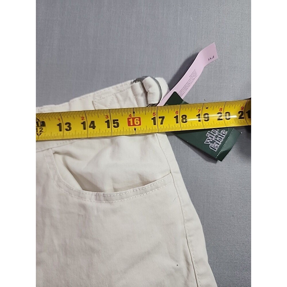 Women’s Ivory Cargo Pants Elastic Waist Utility Casual Trousers Size L - Picture 6 of 9